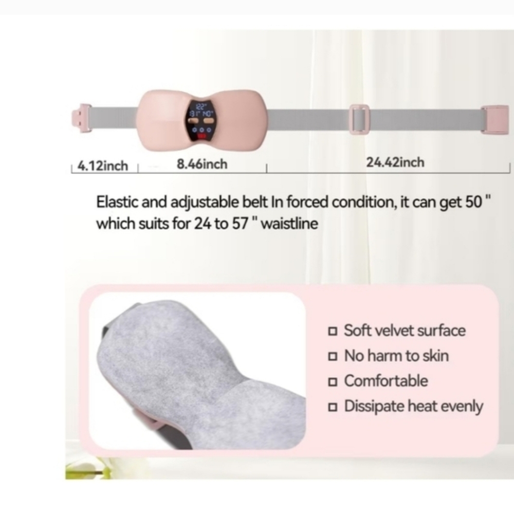 Wearable Pink Heating Pad & Massager, Travel ready, Self Care Essential - Picture 5 of 5